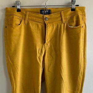 Old Navy rockstar jeans, mid rise, maize/yellow, size 10